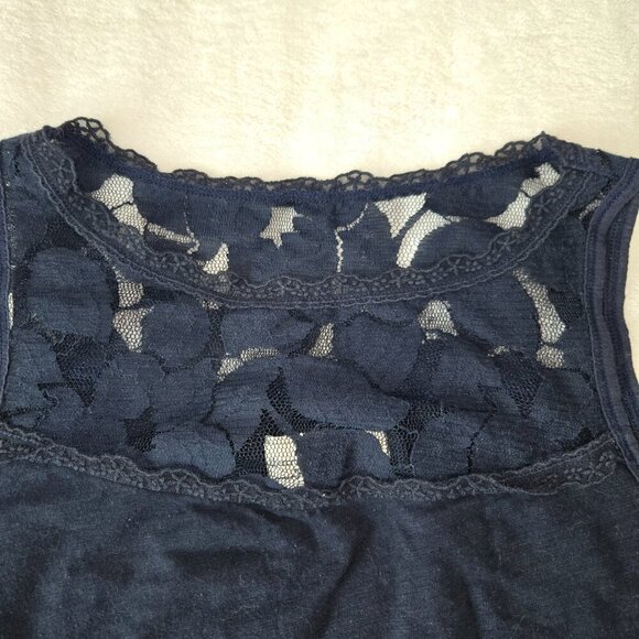 Abercrombie & Fitch Womens Crop Top sz S Blue Sleeveless Lace tie-waist - Picture 3 of 9